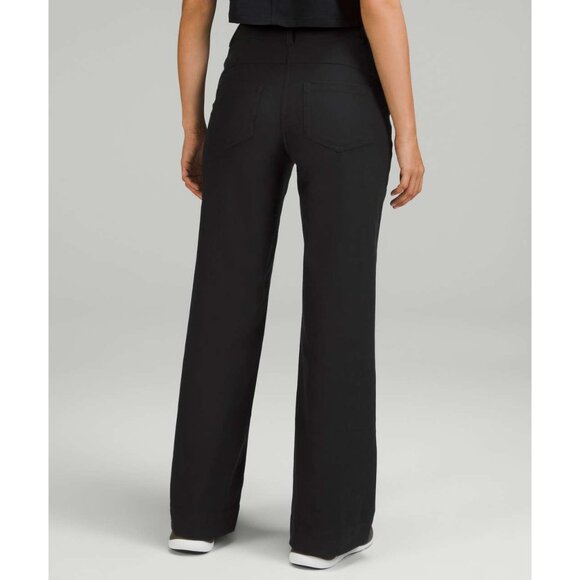 Lululemon City Sleek 5 Pocket Wide-Leg High-Rise Pants Black Casual Women's 27 - Picture 2 of 8